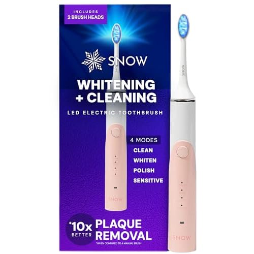 SNOW LED Electric Toothbrush Gen 2 - Rechargeable Electronic Brush for Adults - Sonic Technology w/LED Light Whitening & Cleaning Powered w/Sonic Technology for Oral Routine Coastal Sunset Pink Gen2