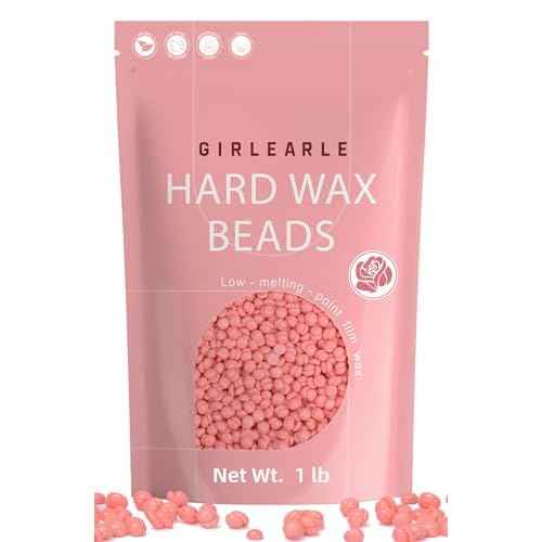 Hard Wax Beads, 1lb Wax Beans for Hair Removal Sensitive Skin with Rose Formula, Perfect for Full Body, Facial, Brazilian Bikini, and Legs at Home Wax Refill for Women Men (pink)