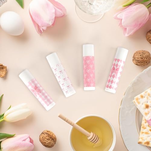 50 Pcs Pink Bow Baby Shower Favors Bulk Pink Bow Moisturizing Lip Care Coquette Bow Party Favors for Bachelorette Wedding Birthday Employee Christmas Halloween Baby Shower Party