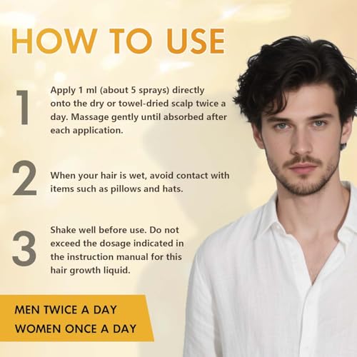 Minoxidil for Men and Women, Hair Growth Biotin Serum with Batana and Rosemary for Hair Beard Regrowth Treatments Extra Strength Hair Loss Solution, Clinically Proven to Regrow Thicker