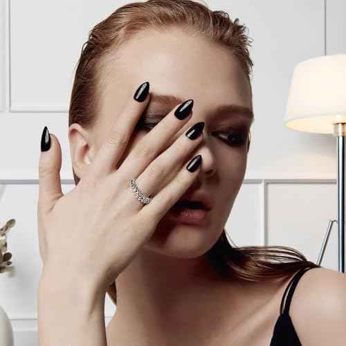 COSMOO Black Nail Polish, Black Quick Dry Nail Lacquer, Vegan Chip-Resistant Long-Lasting Nail Lacquer for Nail Art Varnish, 12ml /0.41 fl oz
