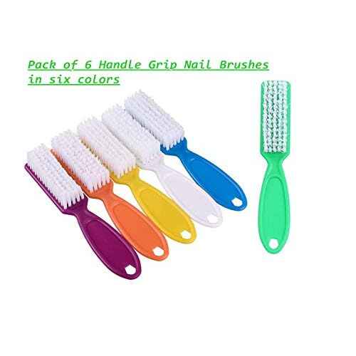 6 Pcs Handle Grip Nail Brush, Nail Cleaning Brushes for Toes and Fingernail