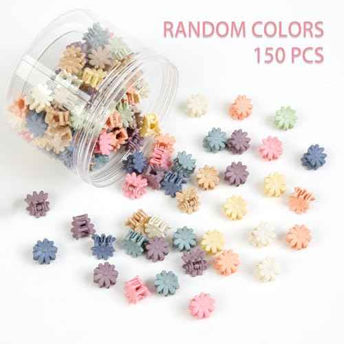 150Pcs Mini Daisy Flower Hair Clips for Women Cute Small Hair Clip Colorful Baby Hair Clips Mini Claw Clips Toddler Hair Accessories for Girls