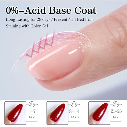 Double Rhythm 2 Pcs 15ML No Wipe Gel Top Coat and Base Coat Set Clear Glossy Gel Polish Kit Soak Off LED (Base and Top Coat)