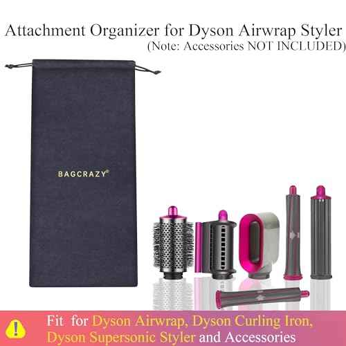 Pu Leather Travel Case Compatible with Dyson Airwrap Styler/Shark Flexstyle, Portable Carrying Case for Dyson Supersonic Hair Dryer, Shockproof Protection Organizer Bag Travel Storage Bag, Black