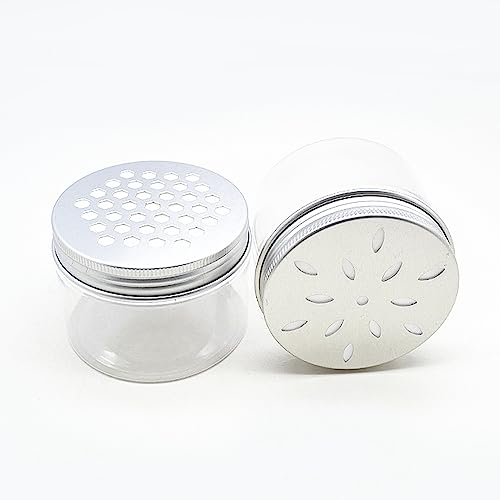 12 pcs 3 Styles Air Freshener Solid Perfume Aroma Diffuser Empty Storage Containers with Hollow Lids 80ml 2.7 OZ Screw Lid Round Jars Sample for Aromatherapy (12)