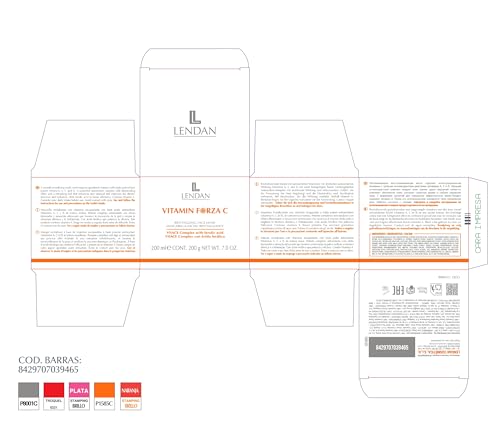 Lendan - Revitalizing Facial Mask Vitamin Forza C - 200 ml - Exfoliating and Hydrating Formula - Helps Improve Skin Texture - Helps Promote a Radiant Appearance - With AHA and Aloe Vera