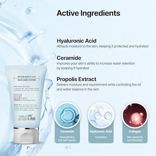 Hydra-15 Soothing Gel Cream 2.03 fl oz /60ml Moisturizing Deep Hydrating Elasticity for Dry and Sensitive Skin with Hyaluronic Acid Korean Skincare