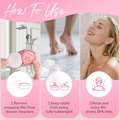 Shower Steamers Aromatherapy, 8 Pcs Shower Bombs Stocking Stuffers White Elephant Birthday Christmas Gifts for Women Adults Natural Essential Oil Self Care Relaxation