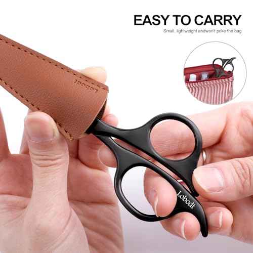 4.7-inch small nose hair scissors (black), round-headed scissors, for trimming facial hair, beards, ear hair, eyebrows, bathroom, Moustache Trimming£¬personal care and beauty