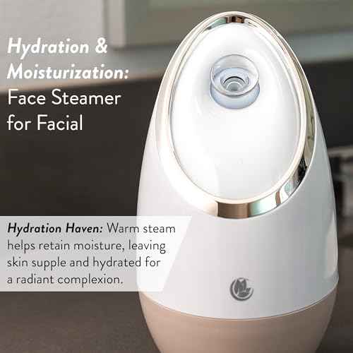Facial Steamer SPA+ by Microderm GLO - Best Professional Nano Ionic Warm Mist, Home Face Sauna, Portable Humidifier Machine, Deep Clean & Tighten Skin, Daily Hydration for Maximum Serum Absorption