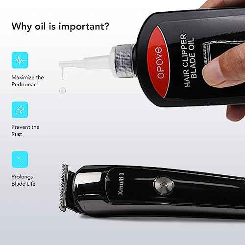 opove Premium Hair Clipper Blade Lubricating Oil for Clippers, Trimmers, Groomers, Rust Prevention, 4.05oz/120ml, 1 Pack with Clean Brushes