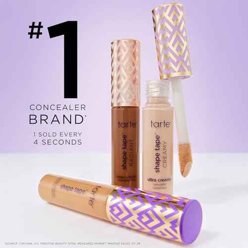 tarte shape tape creamy concealer ? Full-Coverage, Hydrating, Natural Matte Finish Formula for Under Eye, Dark Circles, Fine Lines, Redness, Dermatologist-Tested, Vegan, Cruelty-Free