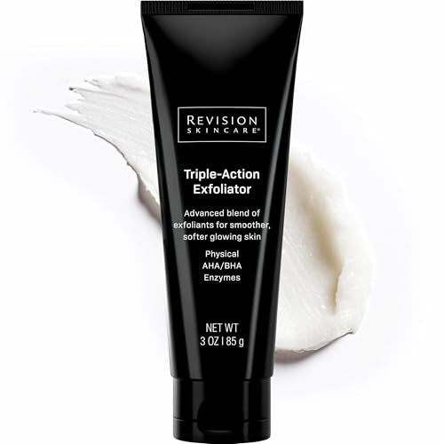 Revision Skincare Triple-Action Exfoliator, Clinical Face Exfoliator with Physical, Chemical and Enzymatic Exfoliation, AHA, BHA and Salicylic Acid to Polish Skin and Improve Texture