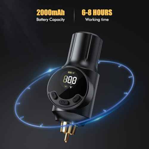 Wireless Tattoo Battery Pack Cordless Tattoo Power Supply 2000mAh Tattoo Machine Battery RCA Connector with LED Digital Display for Tattoo Pen Rotary Tattoo Gun