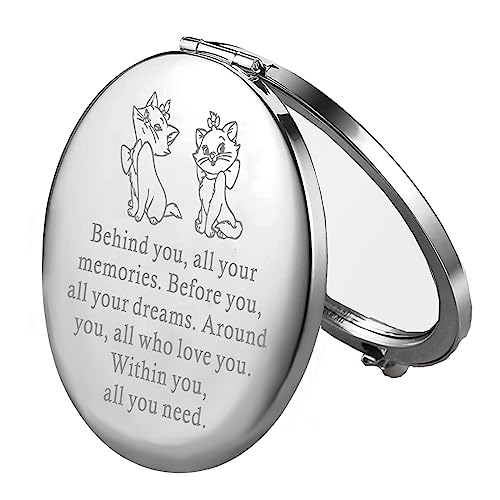 FEELMEM Cat Inspired Gift Movie Fans Compact Makeup Mirror Gift Cartoon Movie Themed Gift