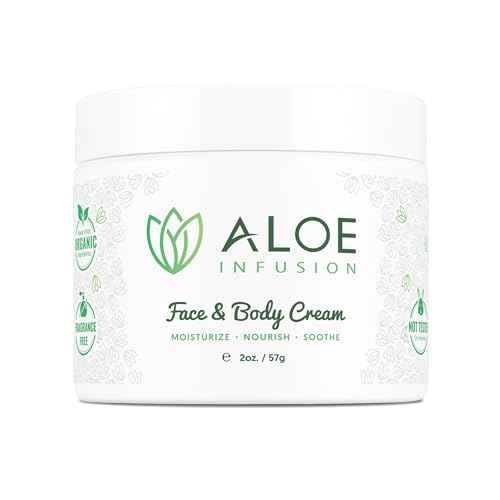 Aloe Infusion Aloe Vera Face & Body Cream ? Natural Moisturizer for Dry, Sensitive & Irritated Skin ? Hydrating, Non-Greasy Lotion with Shea Butter & Manuka Honey ? After-Sun Care & Eczema Cream