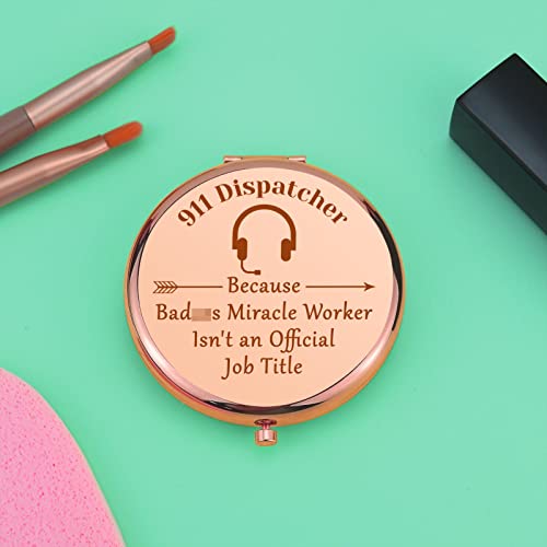 911 Operator Gifts for Women Thank You Presents Compact Makeup Mirror 911 Dispatcher Gifts Emergency Dispatcher Presents Operator Appreciation Folding Makeup Mirror Birthday Retirement