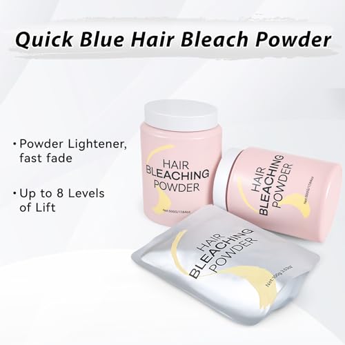 Hair Bleach Powder, Professional Lightening Bleach for Hair, Strong & Gentle Bleach Powder for Hair, Lift Up to 8 Levels, Perfect for DIY Blonde Highlights & Lightening (100g/3.53oz)