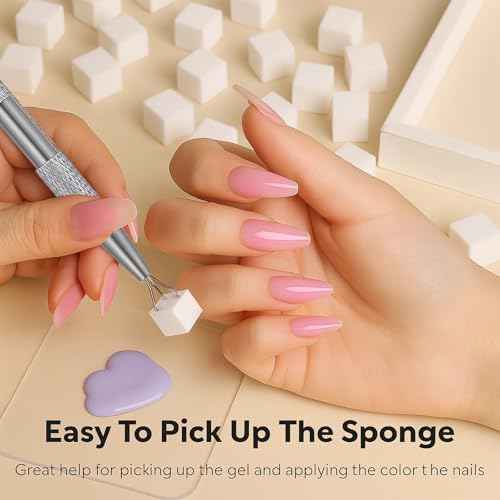 150PCS Nail Sponges for Ombre Nail Art with 1 Grab Pen ? Gradient Nail Art Tool Set with Storage Case ? DIY Nail Design Accessories for Salon & Home Use