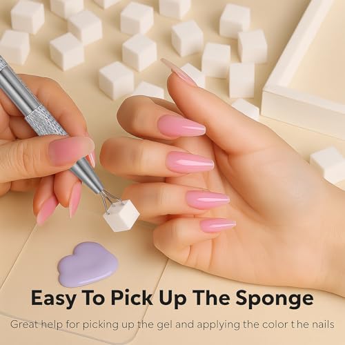 150PCS Nail Sponges for Ombre Nail Art with 1 Grab Pen ? Gradient Nail Art Tool Set with Storage Case ? DIY Nail Design Accessories for Salon & Home Use