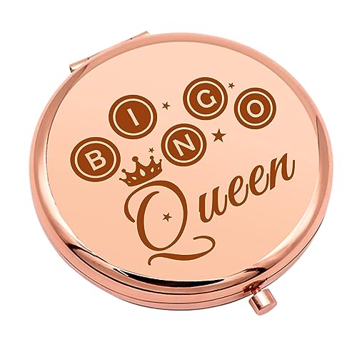 Bingo Player Gift for Women Travel Makeup Mirror Bingo Lover Gifts Bingos Gifts for Girls Bingos Game Gift Casino Lover Presents Gambler Bingoing Themed Folding Makeup Mirror Birthday Graduation