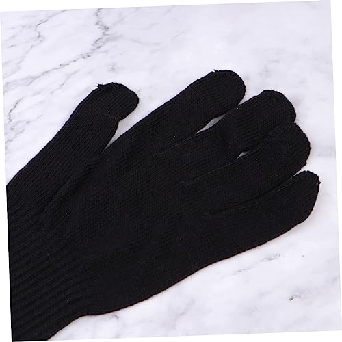 Hair Straightener Curler Gloves 2 Pack Heat Resistant Perm Gloves Anti-scalding Heatproof Black for Styling