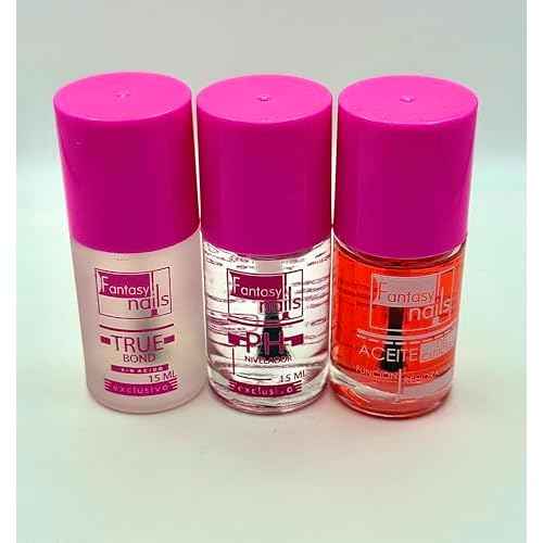 Fantasy Nails Professional Nail Care Kit, True Bond, pH Balancer, Cuticle Oil Treatment, 15ml, 3 Piece Set