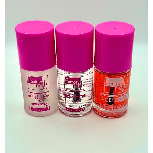 Fantasy Nails Professional Nail Care Kit, True Bond, pH Balancer, Cuticle Oil Treatment, 15ml, 3 Piece Set