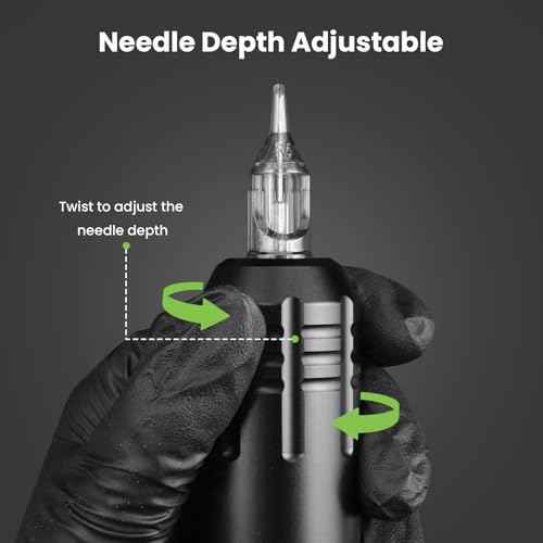 GEEKERA Wireless Tattoo Gun Machine, Rotary Cartridge Tattoo Pen Professional with 2000mAh Battery Supply, 6-8h Long Time, Powerful Motor, Large LCE Display, for Professionals and Beginners