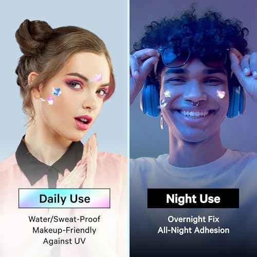 Sosky Hologram Pimple Patches for Face, Hydrocolloid Acne Patches with Salicylic Acid, Cute Star Zit Stickers,Colorful Blemish Covers,48 Count Blue Star Cloud