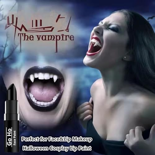 Go Ho Makeup Clown Black Cream-Blendable Stick - Face Body Paint for Professional SFX, Cosplay Costume - Safe Facepaint, Nose & Lip Smacking, Eye Black for Baseball/Football, Sports, Halloween