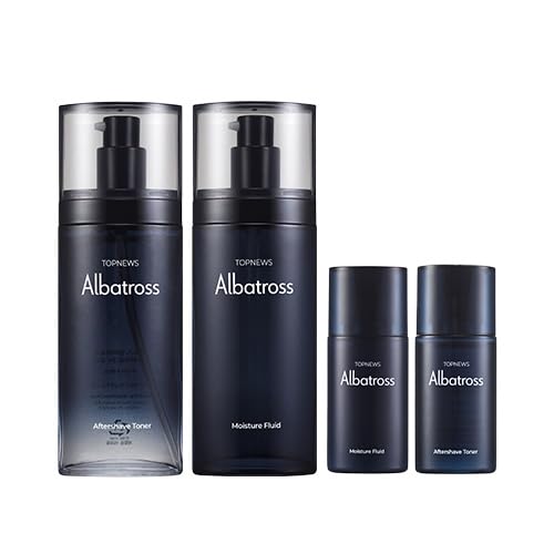 CHARMZONE Albatross Skincare for Men Aftershave Toner and Emulsion Set Father's Day Gift Set Hydrating Moisturizing Nourishing Toner+ Fluid + Travel size Total of 10.5 fl.oz