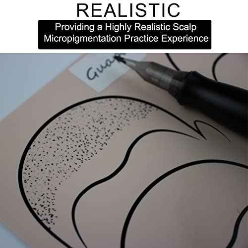 5pcs 2 Sided Pre-draw Scalp Micropigmentation Practice Skins Hairline Tattooing Fake Silicone Practice Pad Smp Tattoo Fake Skin for SMP Training (5pcs)