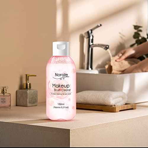 Norate Makeup Brush Cleaner, Make Up Brush Cleaner Solution + Makeup Brush Cleansing Pad, Brush Cleaner Mat for Brushes, Deep Clean Shampoo, Gentle Formula Cruelty Free, 2 Piece Set