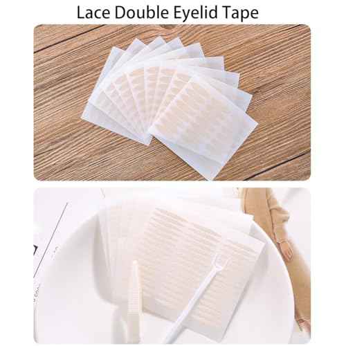 Lace Double Eyelid Tape|Lace Double Eyelid Tape Water Activated|Natural Fiber Invisible Waterproof Lace Eye Lift Tape 240pcs|Portable Breathable Enhancing Adhesive Strips For Hooded/Sagging Eyes (#01)