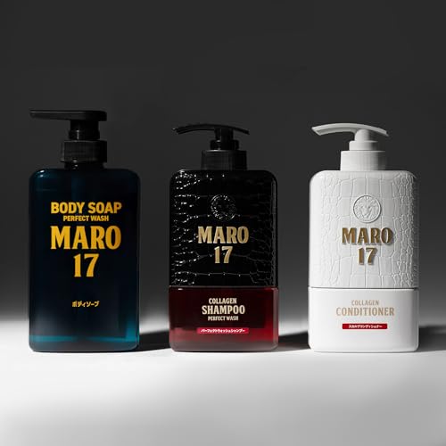 MARO17 Collagen Starter Set (Collagen Shampoo Perfect Wash, Conditioner, & Body Soap) - Soap, Shampoo and Conditioner Set for Healthy Scalp & Youthful Skin - Cruelty-Free Hair Care for All Hair Types