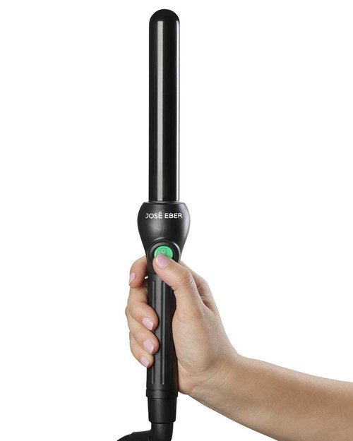 Jose Eber: Clipless Curling Iron 1" (25mm) - Black - Professional Tourmaline Ceramic Barrel, Wand Styling Tool, Ion Technology, Heat Resistant Glove