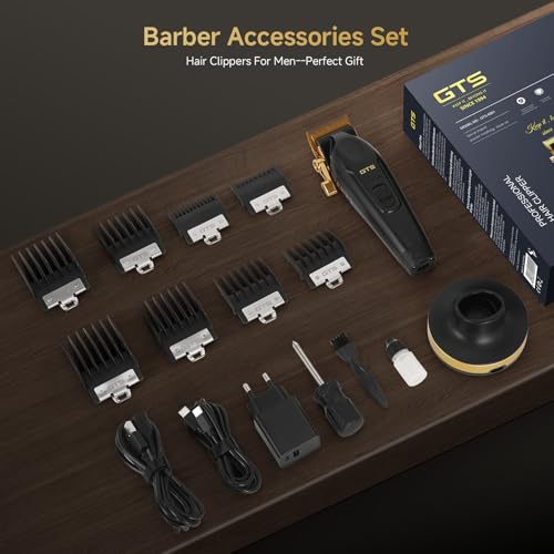 GTSPro Hair Clippers for Men, Beard Trimmer Hair Clippers for Men, Professional Hair T-Blade Trimmer Cordless Rechargeable Edgers Clippers Electric Beard Shaver