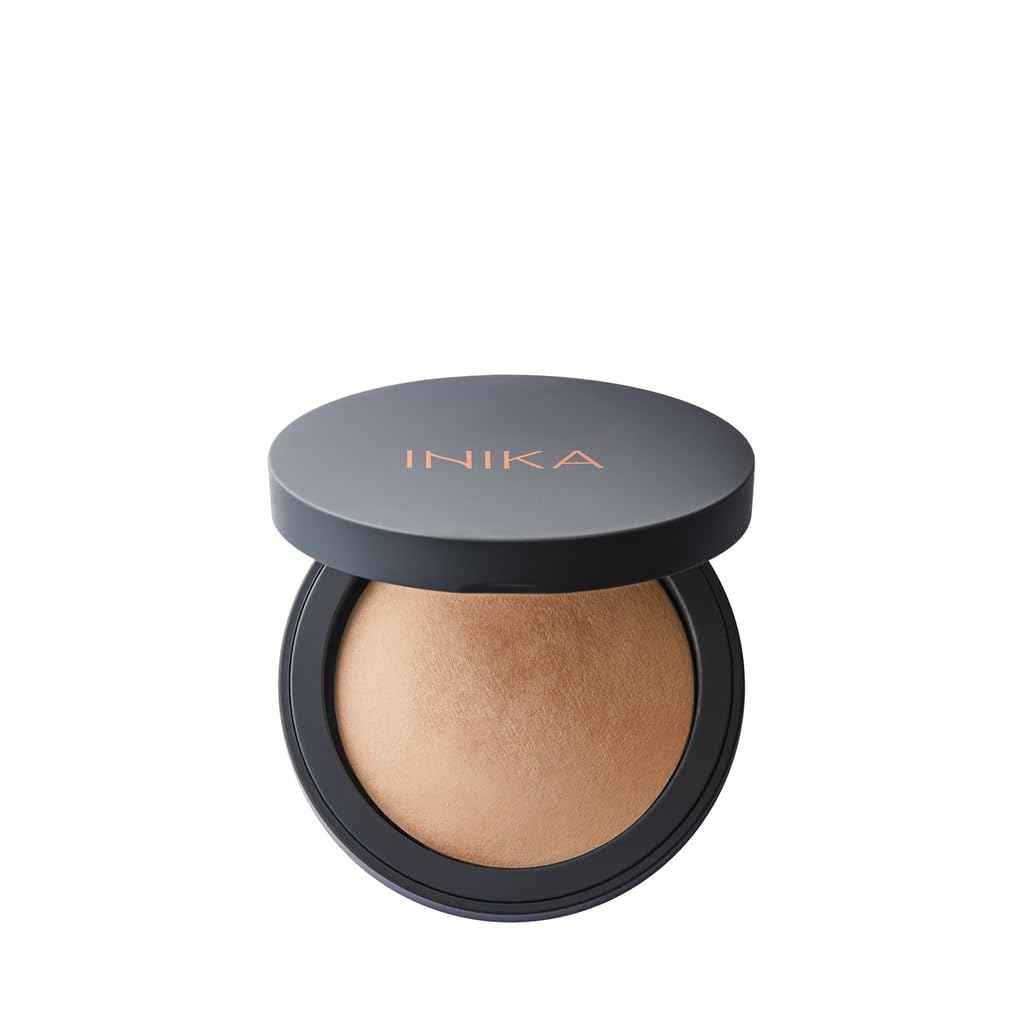 INIKA Organic Buildable Baked Mineral Foundation Compact Powder - Lightweight, Breathable Natural Base with Hydrating Squalane and Magnolia Bark Extract - Natural and Vegan Makeup, Patience, 0.28 oz