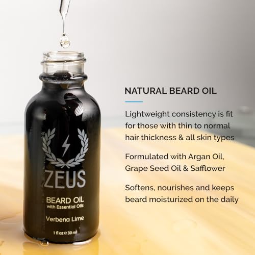 ZEUS Deluxe Men¡¯s Beard Care Gift Set ? Luxury Holiday Grooming Kit with Wash, Oil & Brush, Perfect Present for Husband, Dad or Boyfriend (Sandalwood)
