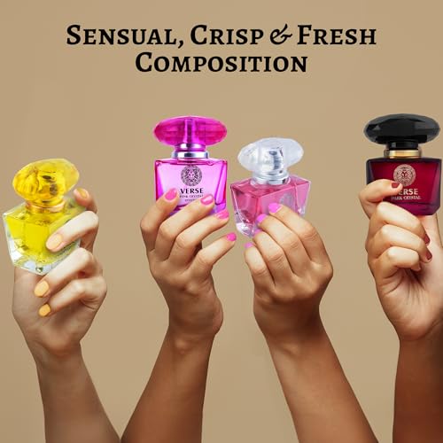 NovoGlow Verse 4-Piece Mini Fragrance Set for Women Light One - Refreshing Combinations of Floral, Fruity & Woody Scents -Ideal EDP Beauty Gift for Birthday, Anniversary Infinity Breeze
