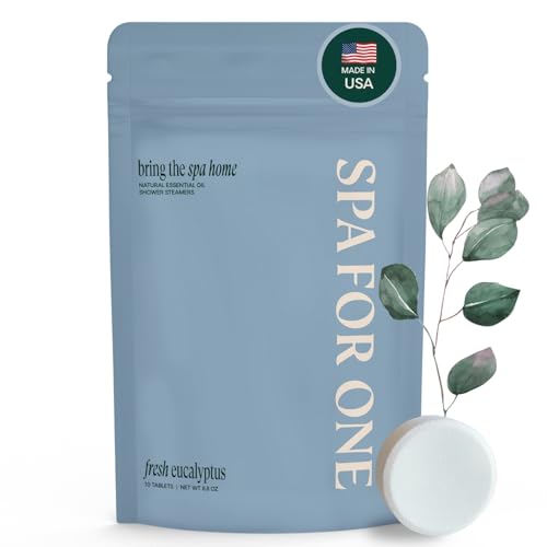 Shower Steamers Aromatherapy 10 Pack - Made in USA with Natural Essential Oils for Christmas Stocking Stuffers, Birthday Gifts for Women and Men, White Elephant, Self Care - Eucalyptus