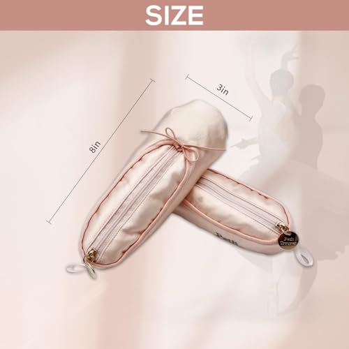 Small Ballet Dance Recital Makeup Bag Ballerina Gifts for Girls & Women Dancer Lover, Mini Ballet Slipper Shoe Makeup Pouch Cosmetic Bag Pink (1PC)