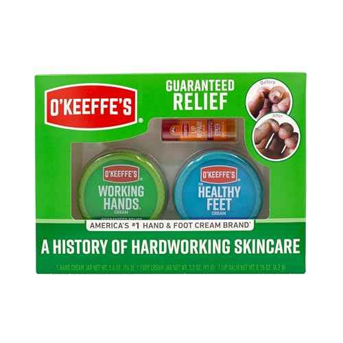 O'Keeffe's Giftbox Including Lip Repair with Cherry and Vitamin E Oil Stick, Working Hands Jar and Healthy Feet Jar, Gift Idea