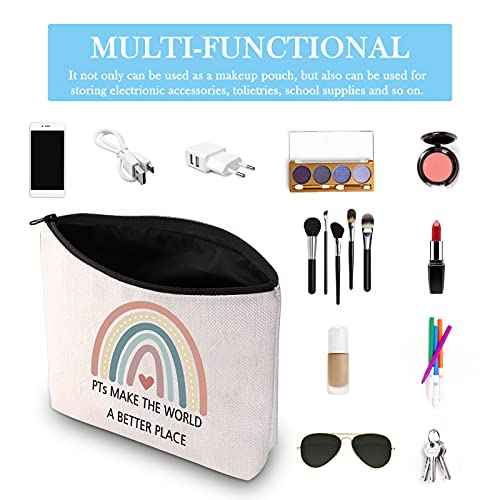 GJTIM Physical Therapist PT Zipper Pouch PTs Make The World A Better Place Therapist Appreciation Gift for Exercise Therapist (PTs Make Makeup)