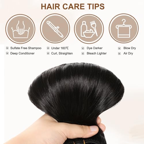 16A Premium Clip in Hair Extensions Real Human Hair, 24inch 120g 7pcs （Service life1.5~2 years）Remy Seamless Invisible Double Weft Human Hair, #1 Natural Black Multiple Washes Keep Texture Soft
