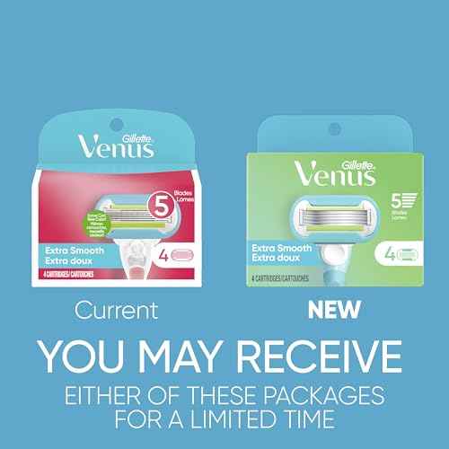 Gillette Venus Extra Smooth Womens Razor Blade Refills, 4 Count, Designed for a Close, Smooth Shave