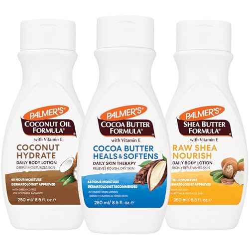 Palmer's Body Lotion for Women & Men Variety Pack, Vitamin E Lotion Set for Dry Skin, 48 Hour Moisturization, 8.5 oz flip cap bottles (Pack of 3)