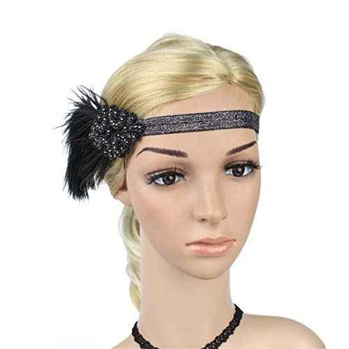 1920s Headpiece Great Gatsby Accessories Flapper Headband Wedding Headpieces for Bride Roaring 20's Art Deco Hair Clip